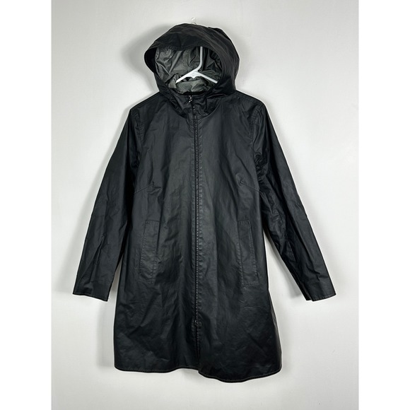 M0851 Jackets & Blazers - MO851 Canada Black Hooded Rain Jacket Womens Size 8 Style VCP9724 Full Zip Coat